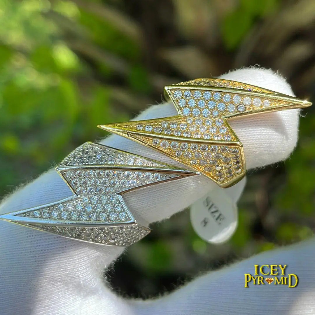 Lightning Sign Iced Out Ring