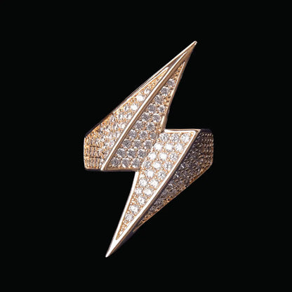 Lightning Sign Iced Out Ring