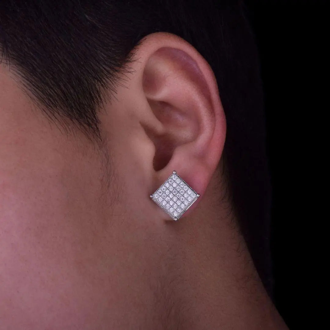 12MM Micro Paved Iced Out Stud Earrings