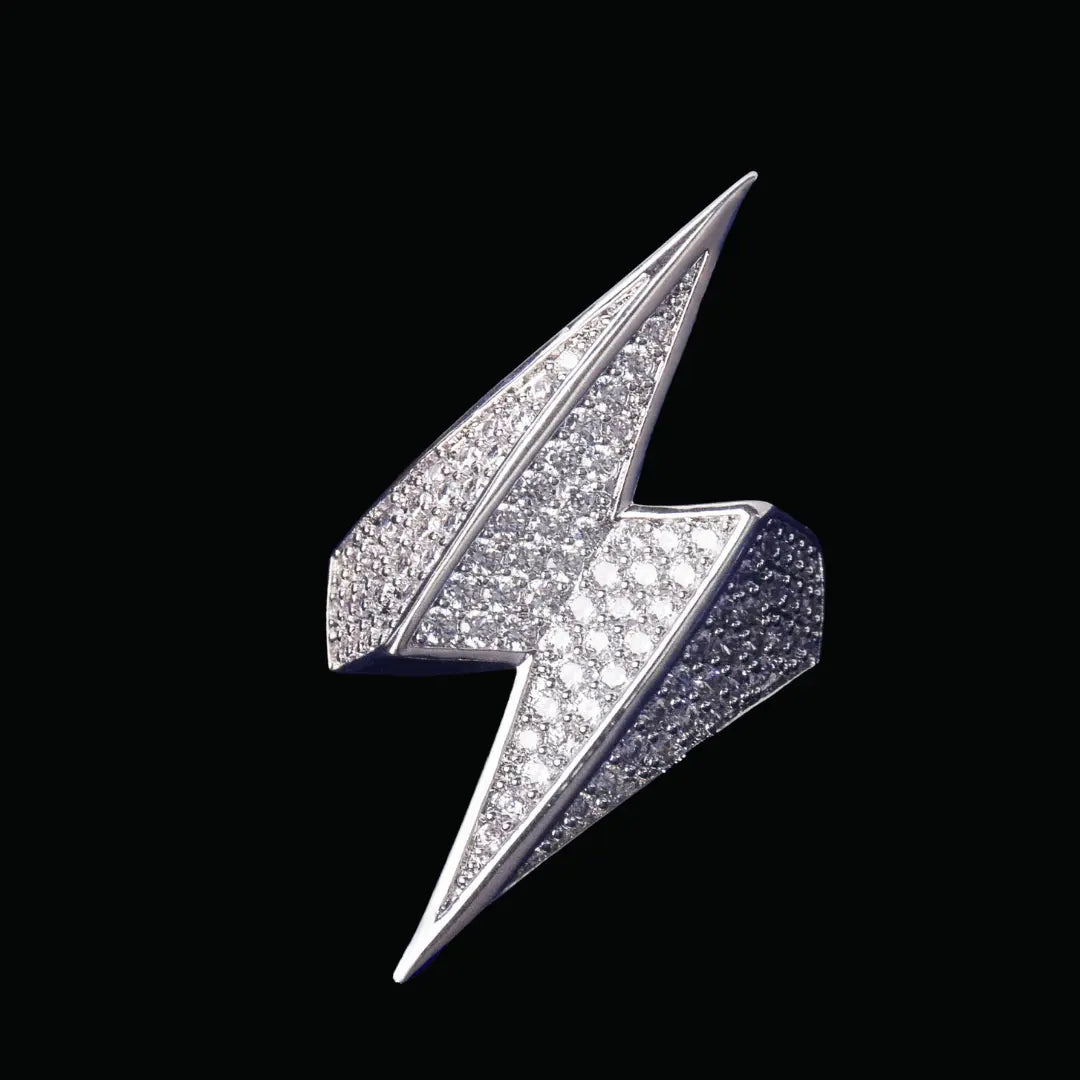 Lightning Sign Iced Out Ring