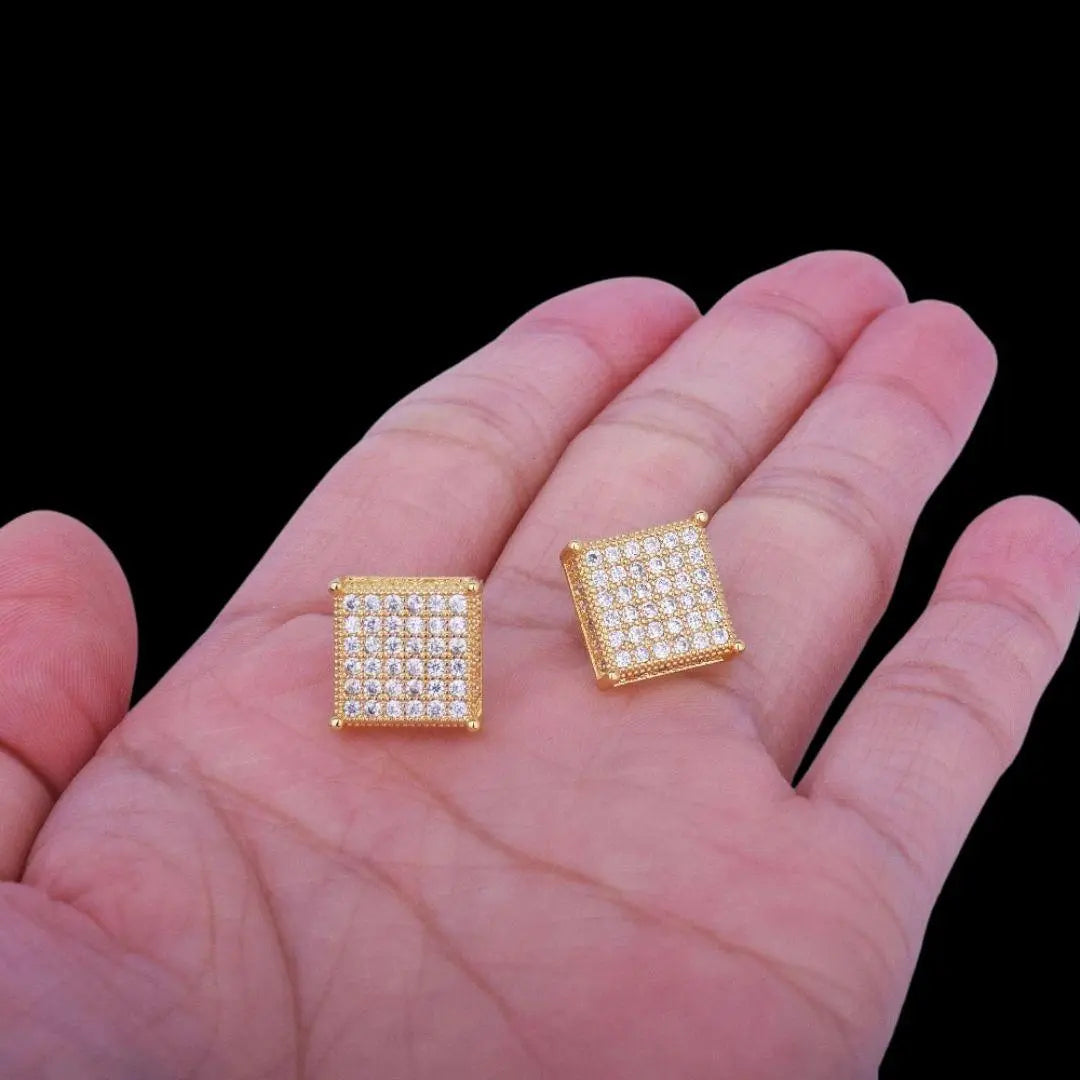 12MM Micro Paved Iced Out Stud Earrings
