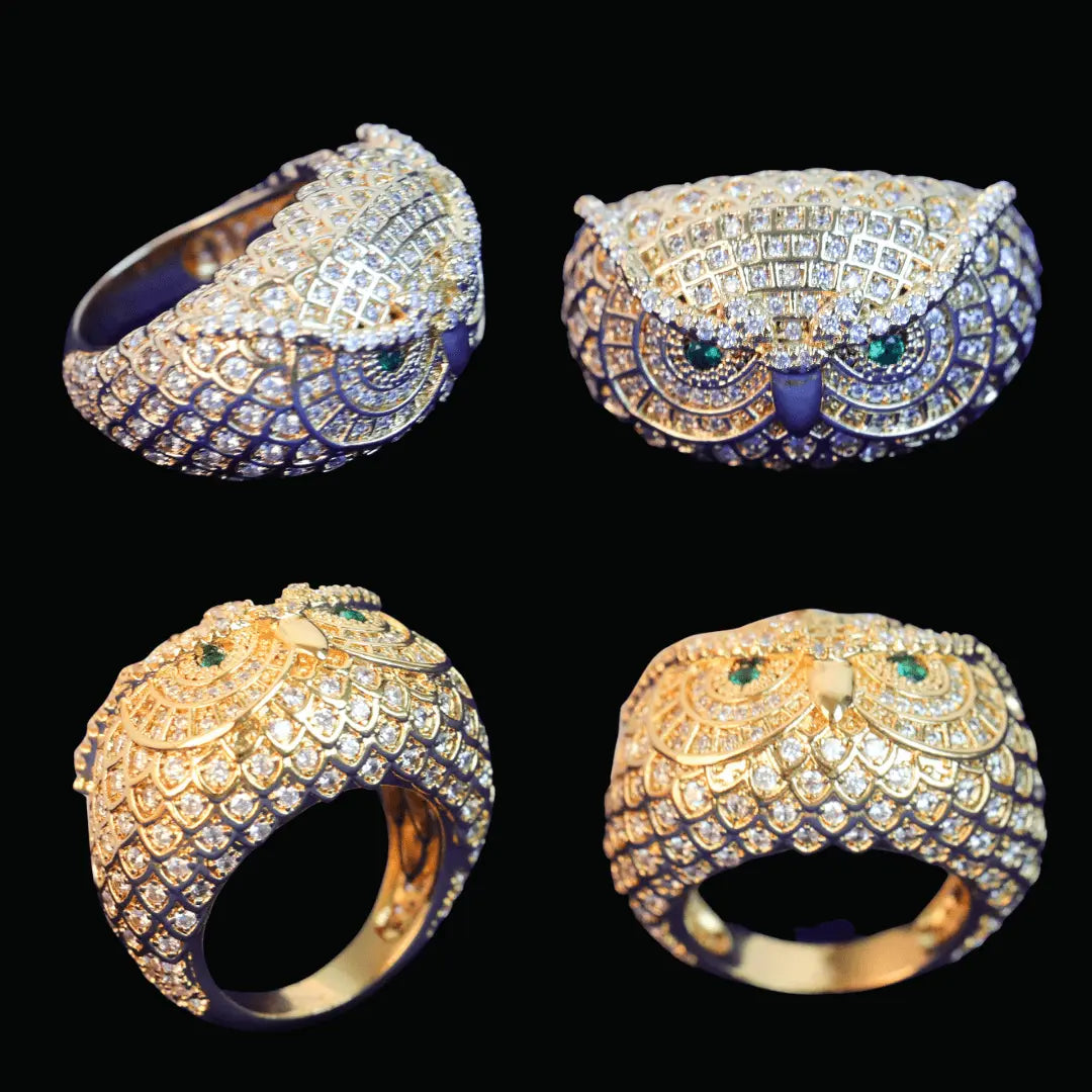 Owl Iced Out Ring