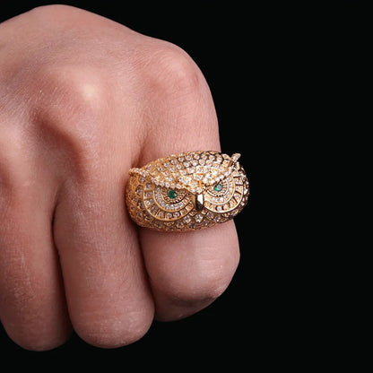 Owl Iced Out Ring