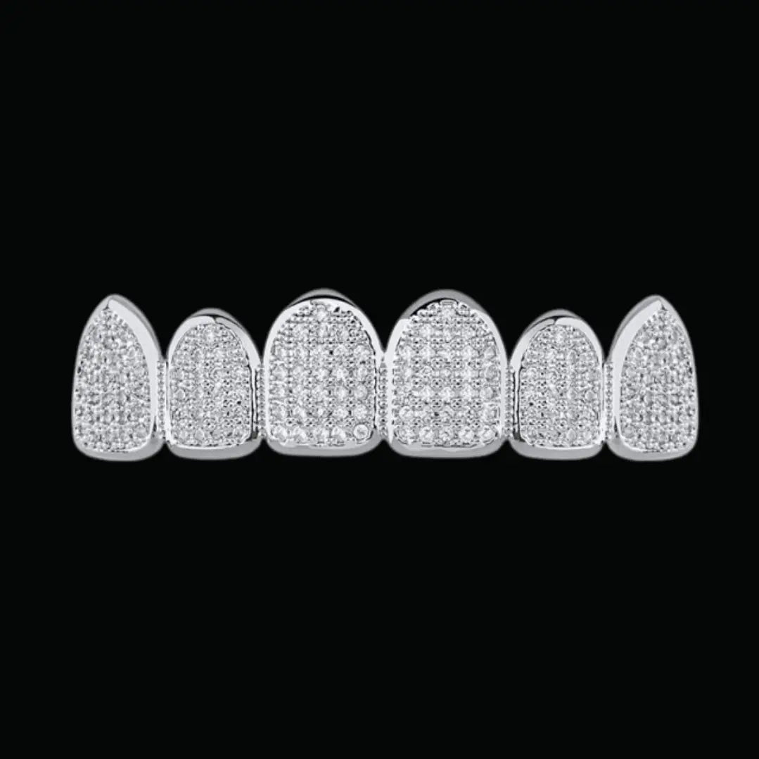 6 Top and Bottom Iced Out Grillz