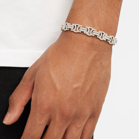 Iced Byzantine Bracelet - White Gold